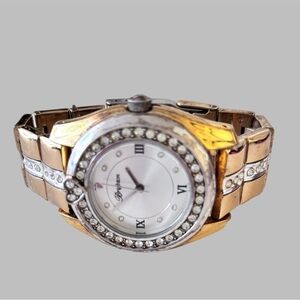 Brighton Dana Point Gold Watch. Summer Time Look Beautiful Crystals. New battery
